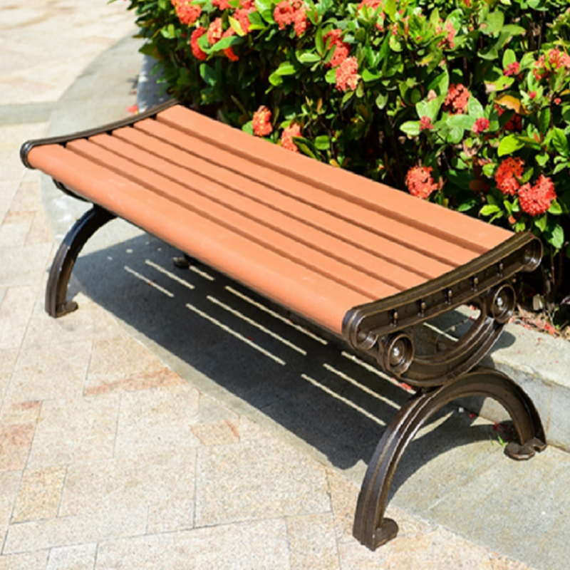 กลางแจ้งหลากหลายสไตล์ WPC Garden Bench โค้ง