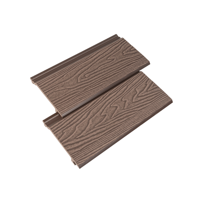 WPC Decking 3D แผงผนังกลางแจ้งหุ้มนูน