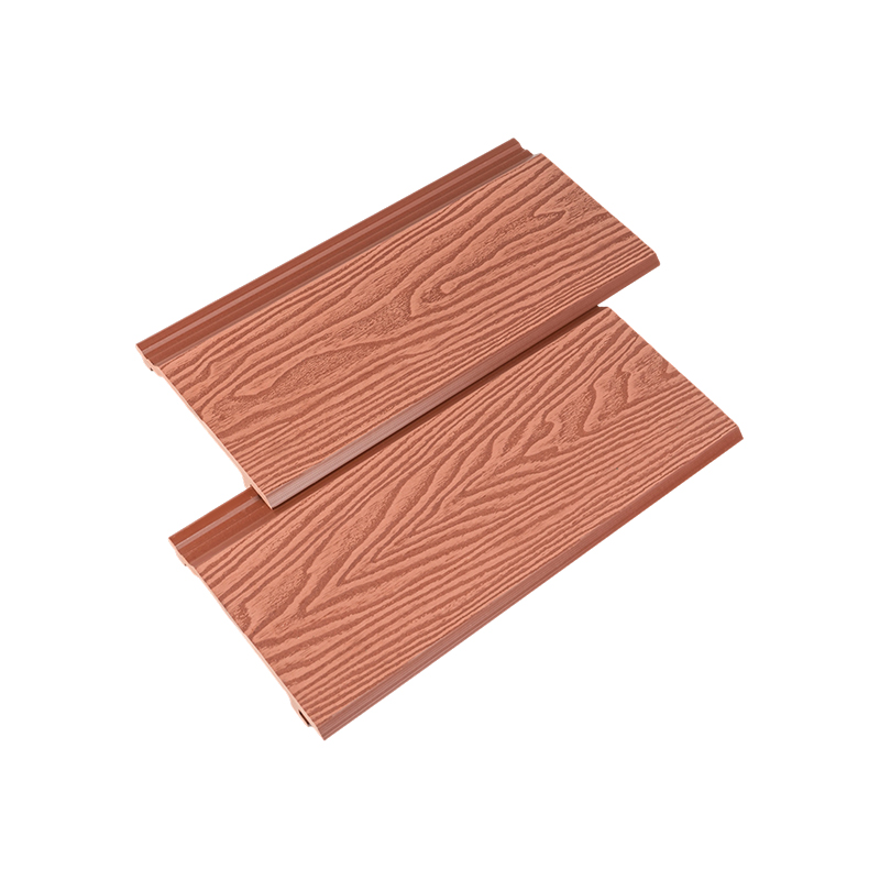 WPC Decking 3D แผงผนังกลางแจ้งหุ้มนูน